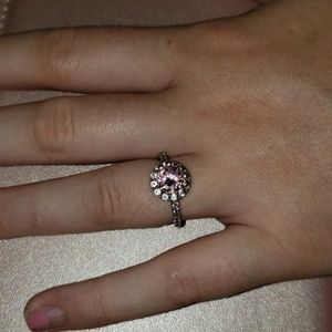 Lab created pink sapphire ring